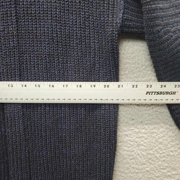 Free People Cardigan Sweater Womens M Navy Chunky Knit Long Sleeve Open Front - Picture 4 of 10